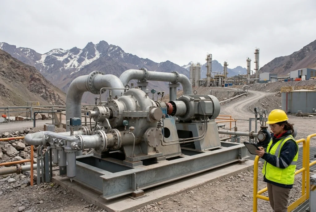 Multistage centrifugal compressor at a gas plant, where real-gas solvers are used to predict performance